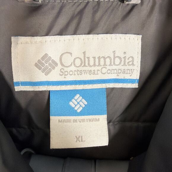 Columbia Long Jacket Puffer Coat XL Grey Hooded Warm Insulated Cold Weather Gear - Picture 2 of 9
